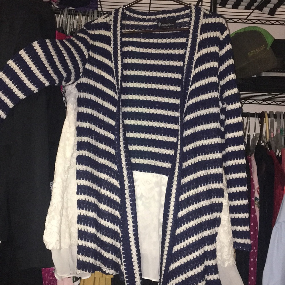 Sweater & lace cardigan